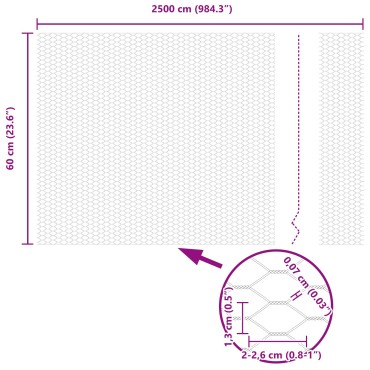 Φράχτες vidaXL 11 τμχ U-Channel Γκρι 60cm Ατσάλι, Εξαγωνικός Φράχτης vidaXL Γκρι 0,6x25 μ. Ατσάλι