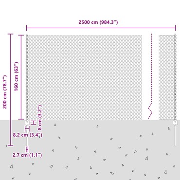 Φράχτες vidaXL 22 τεμ U-Channel Γκρι 160 εκ Χάλυβας, Φράχτης Hexagon Γκρι 1.6x25 μ Χάλυβας