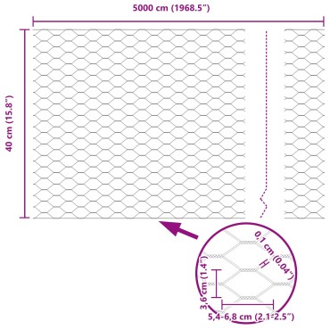 Post Φράκτη vidaXL 11 τμχ U-Channel Γκρι 40cm Χάλυβας, Φράκτης Εξαγωνικός vidaXL Γκρι 0,4x50 μ Χάλυβας