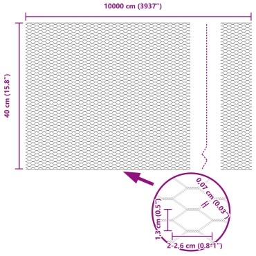 vidaXL Στυλοί Φράχτη 11 τεμ U-Channel Γκρι 40cm Ατσάλι, vidaXL Εξαγωνικός Φράχτης Γκρι 0.4x100 μ Ατσάλι