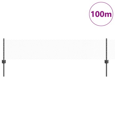 vidaXL Στηρίγματα Φράχτη 11 τμχ U-Channel Γκρι 40 cm Χάλυβας, vidaXL Εξαγωνικός Φράχτης Γκρι 0.4x100 m Χάλυβας