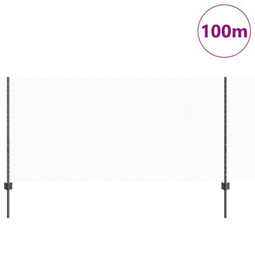 VidaXL Φράκτες 22 τεμ U-Channel Γκρι 100cm Χάλυβα, VidaXL Εξαγωνικός Φράκτης Γκρι 1x100 μ Χάλυβας