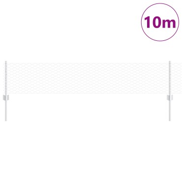 VidaXL Στήλες Φράκτη 5 τμχ U-Channel 40cm Γαλβανισμένος Χάλυβας, VidaXL Φράκτης Εξαγώνου 0.4x10 μ Γαλβανισμένος Χάλυβας