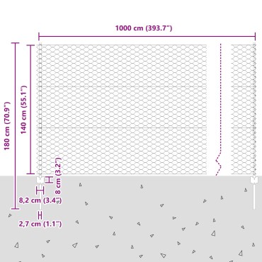 Φράχτες vidaXL 10 τεμ U-Channel 140 εκ Γαλβανισμένος Χάλυβας, Φράχτης Εξάγωνο 1.4x10 μ Γαλβανισμένος Χάλυβας
