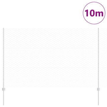 10 τεμ Οριζόντια Πόδια U-Channel 150cm Γαλβανισμένος Χάλυβας, vidaXL Εξαγωνικός Φράχτης 1.5x10 μ Γαλβανισμένος Χάλυβας