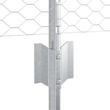 Post φράχτη vidaXL 11 τεμ U-Channel 60cm Σφυρήλατο ατσάλι, Εξαγωνικός φράχτης vidaXL 0.5x50 μ Σφυρήλατο ατσάλι