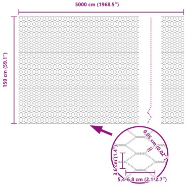 Πόρτες φράκτη vidaXL 22 τμχ U-Channel 150cm γαλβανισμένου χάλυβα, Εξαγωνικός φράκτης vidaXL 1.5x50 μ γαλβανισμένου χάλυβα