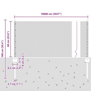 Φράκτες vidaXL 11 τεμ U-Channel 60 εκ Γαλβανισμένο Ατσάλι, Φράκτης vidaXL Εξαγωνικός 0.6x100 μ Γαλβανισμένο Ατσάλι