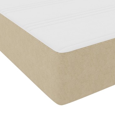 vidaXL Κρεβάτι με Στρώμα Λαμπερό Πράσινο Γκρι 140x200 εκ. Ύφασμα Καμπαρντίνας