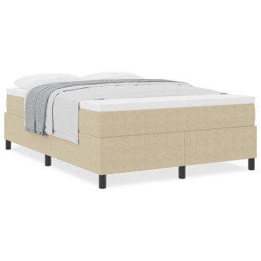 vidaXL Κρεβάτι με Στρώμα Λαμπερό Πράσινο Γκρι 140x200 εκ. Ύφασμα Καμπαρντίνας