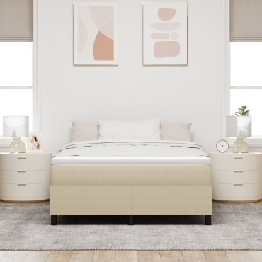 vidaXL Κρεβάτι με Στρώμα Λαμπερό Πράσινο Γκρι 140x200 εκ. Ύφασμα Καμπαρντίνας
