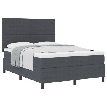 vidaXL Κρεβάτι Box Spring με Στρώμα Σκούρο Γκρι 160x200 εκ Βελούδινο Ύφασμα