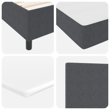 vidaXL Κρεβάτι Box Spring με Στρώμα Σκούρο Γκρι 160x200 εκ Βελούδινο Ύφασμα