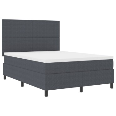 vidaXL Κρεβάτι Box Spring με Στρώμα Σκούρο Γκρι 160x200 εκ Βελούδινο Ύφασμα