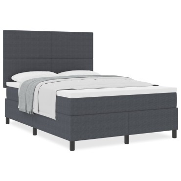 vidaXL Κρεβάτι Box Spring με Στρώμα Σκούρο Γκρι 160x200 εκ Βελούδινο Ύφασμα