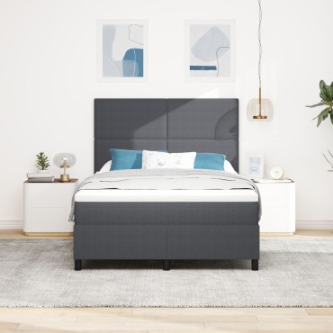 vidaXL Κρεβάτι Box Spring με Στρώμα Σκούρο Γκρι 160x200 εκ Βελούδινο Ύφασμα