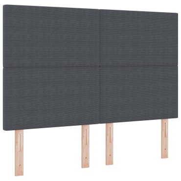 vidaXL Κρεβάτι Box Spring με Στρώμα Σκούρο Γκρι 160x200 εκ Βελούδινο Ύφασμα