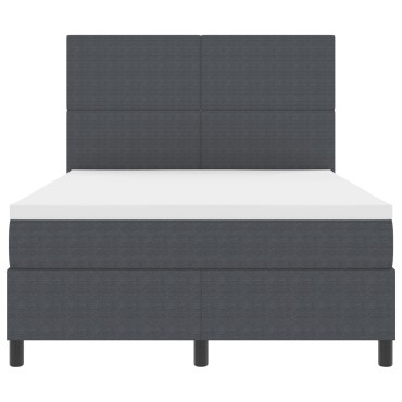 vidaXL Κρεβάτι Box Spring με Στρώμα Σκούρο Γκρι 160x200 εκ Βελούδινο Ύφασμα