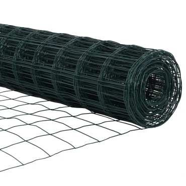 VidaXL ευρώ φράχτης με 7 σπονδύλους 1x10 μ γαλβανισμένο ατσάλι πράσινο