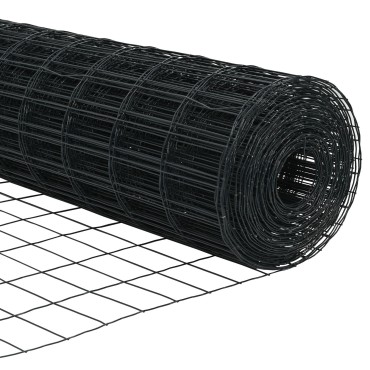 vidaXL Ευρωπαϊκός Φράχτης με 7 Σταυρούς 0.6x10 μ Γαλβανισμένος Χάλυβας Γκρι