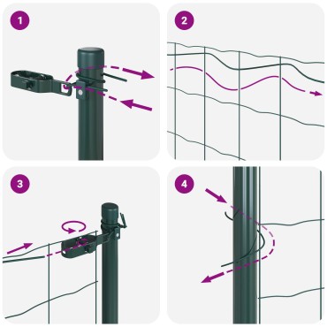 vidaXL Welded Wire Fence με 13 Κολώνες Πράσινο 0.4x50 m Χάλυβα