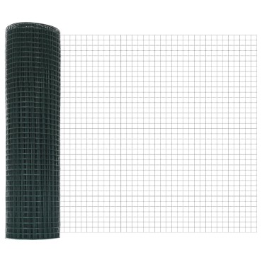vidaXL Welded Wire Fence με 13 Κολώνες Πράσινο 0.4x50 m Χάλυβα