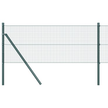 vidaXL Welded Wire Fence με 13 Κολώνες Πράσινο 0.4x50 m Χάλυβα