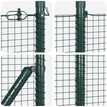 vidaXL Welded Wire Fence με 13 Κολώνες Πράσινο 0.4x50 m Χάλυβα