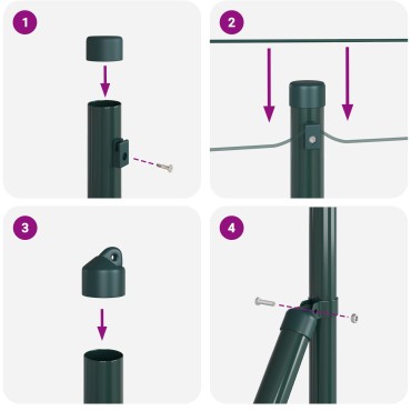 vidaXL Welded Wire Fence με 13 Κολώνες Πράσινο 0.4x50 m Χάλυβα