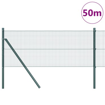 vidaXL Συρματόπλεγμα  με 13 Πόρτες Πράσινο 0.5x50 μ Σ钢