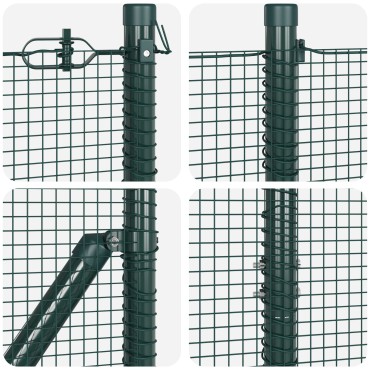 vidaXL Φράκτης  με 13 Πόλους Πράσινος 1.4x50 μ Ατσάλι