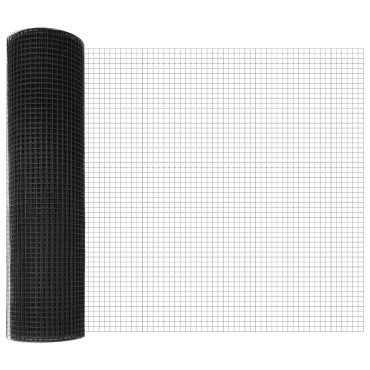 vidaXL Συγκολλητός Φράχτης με 13 Στήλες Γκρι 0.4x50 μ Χάλυβας