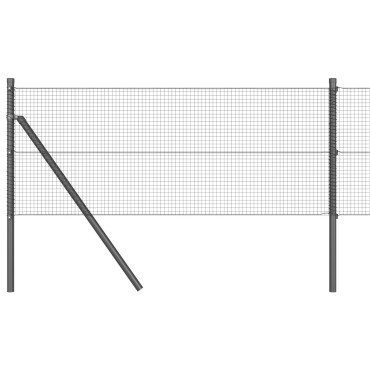 vidaXL Συγκολλητός Φράχτης με 13 Στήλες Γκρι 0.4x50 μ Χάλυβας