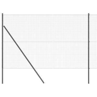 vidaXL Συρματόπλεγμα Φράχτη με 7 Στήλες Γκρι 1.4x50 μ Χάλυβα