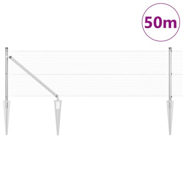 vidaXL Γαλβανισμένος Φράκτης με 13 Βελονιές 0.6x50 μ