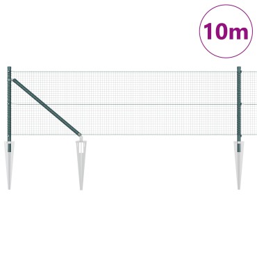 vidaXL Φράχτης  με 7 Ση spike Πράσινο 0.4x10 μ Ατσάλι