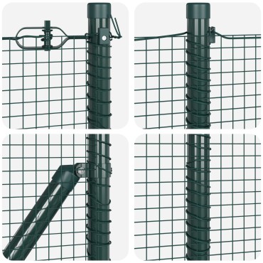 vidaXL Φράχτης  Welded Wire με 13 Στήλες Σταύλων Πράσινος 0.5x100 μ Ατσάλι