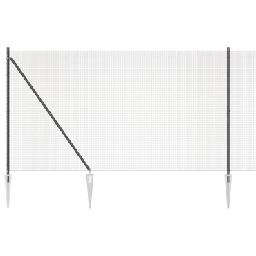 vidaXL Welded Wire Fence με 13 Σπαγγοφράκτες Γκρι 1.5x50 μ Ατσάλι