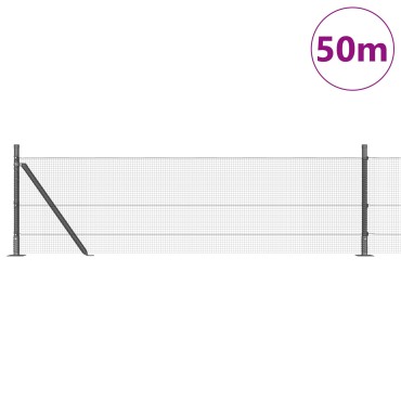 vidaXL Φράκτης με 13 γαλβανισμένους στύλους 0.4x50 μ