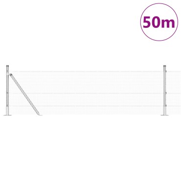 vidaXL Welded Wire Fence με 13 πλάγιους πόλους Πράσινο 0.4x50 μ Χάλυβας