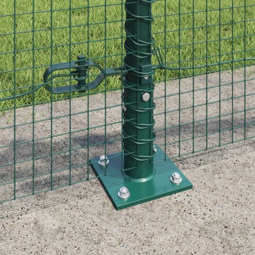 vidaXL Welded Wire Fence με 13 πλάγιους πόλους Πράσινο 0.4x50 μ Χάλυβας