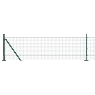 vidaXL Welded Wire Fence με 13 πλάγιους πόλους Πράσινο 0.4x50 μ Χάλυβας
