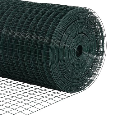 vidaXL Συρτόπλεγμα με 13 φλάντζες Πράσινο 0.4x100 μ Σίδηρος