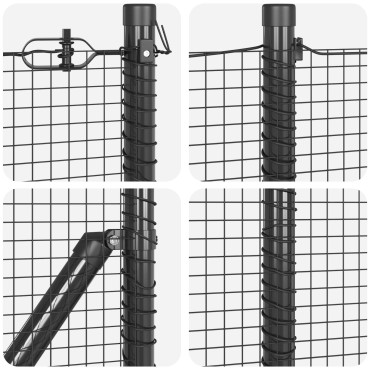 vidaXL Φράχτης Welded Wire  με 13 Στιλβωμένους Στύλους Γκρι 0.8x50 μ Χάλυβας