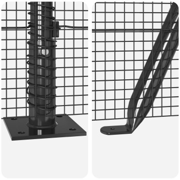 vidaXL Συρματόπλεγμα με 13 Πλαϊνές Στήλες Γκρι 1.2x50 μ Χάλυβας