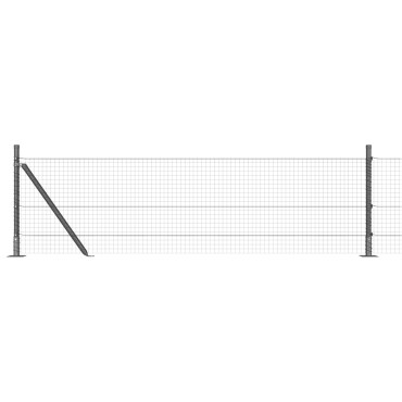 vidaXL Welded Wire Fence με 13 Στήλες Γκρι 0.4x100 μ Μέταλλο