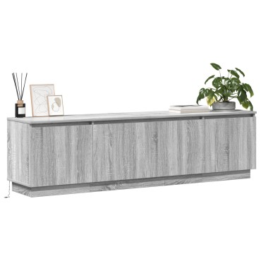 vidaXL Ντουλάπι ΤV με LED Γκρι Σονόμα 180x38x49cm Επεξεργασμένο Ξύλο