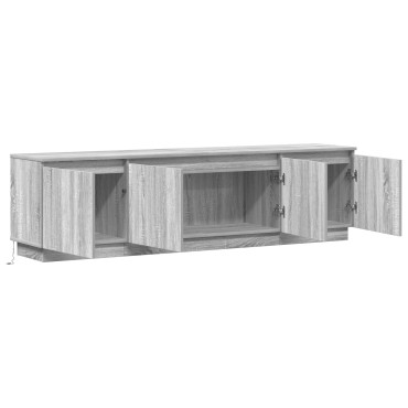 vidaXL Ντουλάπι ΤV με LED Γκρι Σονόμα 180x38x49cm Επεξεργασμένο Ξύλο
