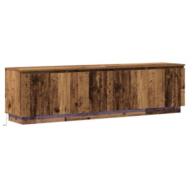 vidaXL Κουτί τηλεόρασης με LED Παλιό Ξύλο 180x38x49cm Επεξεργασμένο Ξύλο