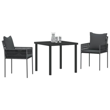 vidaXL Σετ 2 Μαύρο PE ρατάν 54x61x83cm Ανθεκτική